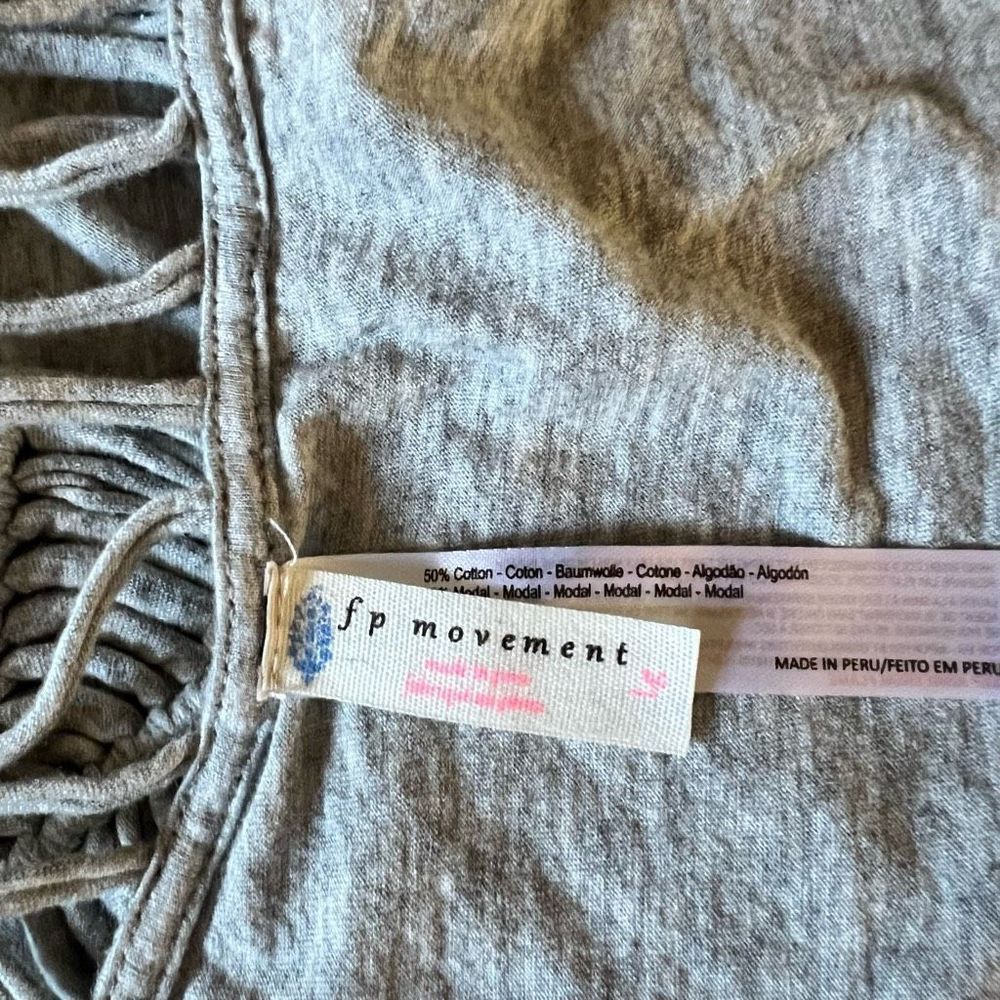 NWOT Free People Strappy Back Gray Woven Tank Top - Picture 4 of 15